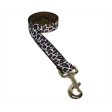 FLYFREE 6 ft. Leopard Dog LeashWhite & Brown Medium FL685315